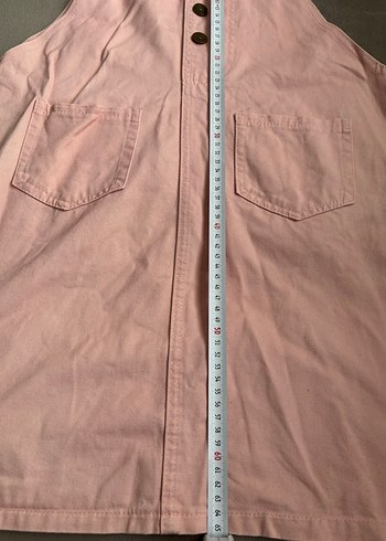 Düğmeli Pembe Kız Tulum - Görsel 2