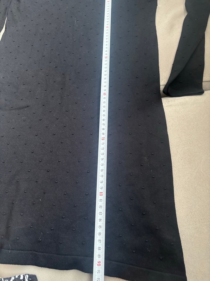 Düğmeli Uzun Kollu Siyah elbise - Görsel 2