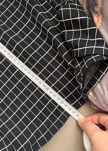 Kareli Kapüşonlu Uzun Kollu Kadın Elbise - Görsel 3