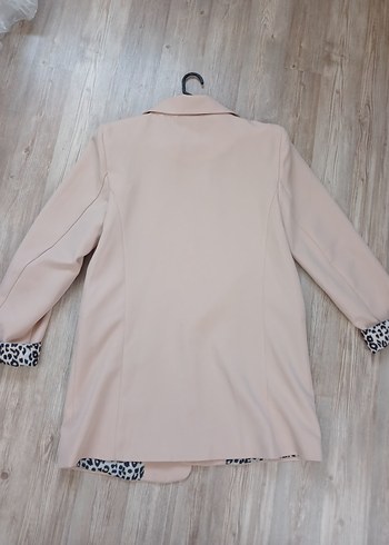 42 Beden Bej Leopar Desenli Kadın Blazer Ceket