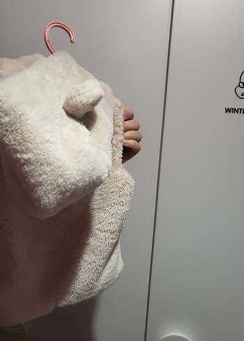 ZARA MARKA Kürklü Kapüşonlu Kız Çocuk Yelek - Görsel 7