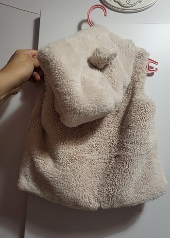 ZARA MARKA Kürklü Kapüşonlu Kız Çocuk Yelek - Görsel 8
