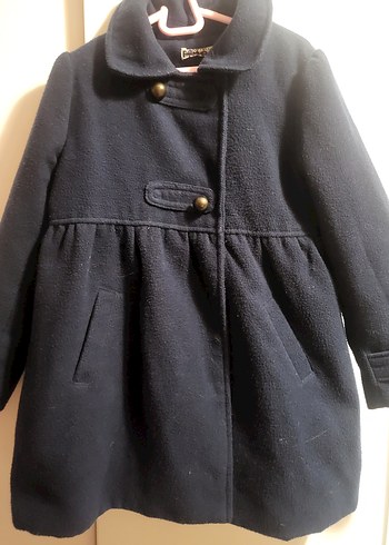 Düğmeli Lacivert çocuk kaşe Midi Kaban - Görsel 3