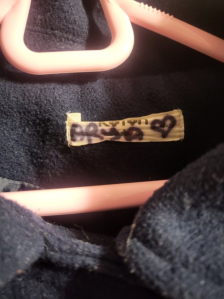 Düğmeli Lacivert çocuk kaşe Midi Kaban - Görsel 4