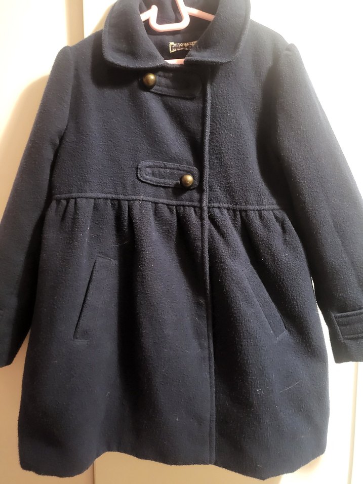 Düğmeli Lacivert çocuk kaşe Midi Kaban - Görsel 3