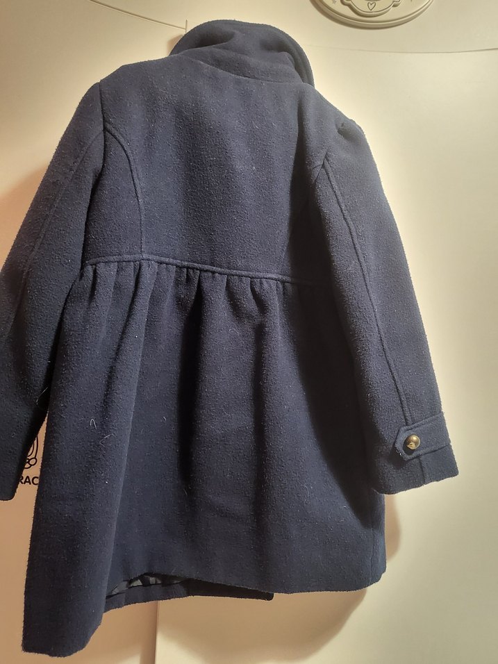 Düğmeli Lacivert çocuk kaşe Midi Kaban - Görsel 5