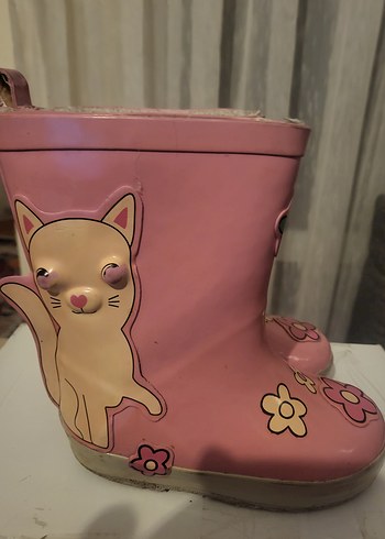 Çiçek Desenli Pembe Kız Yağmur Çizmesi - Görsel 5