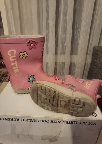 Çiçek Desenli Pembe Kız Yağmur Çizmesi - Görsel 8