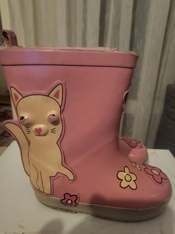 Çiçek Desenli Pembe Kız Yağmur Çizmesi - Görsel 5