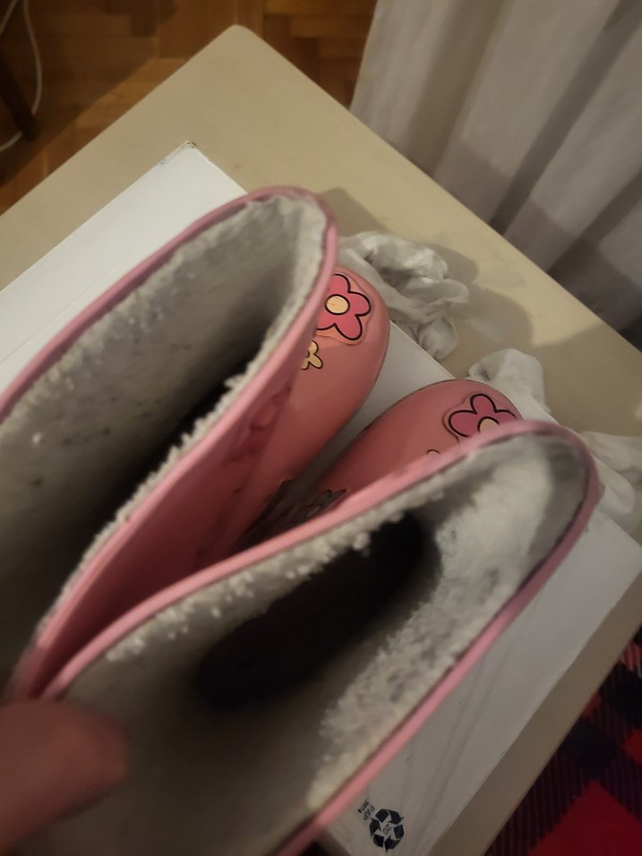 Çiçek Desenli Pembe Kız Yağmur Çizmesi - Görsel 4