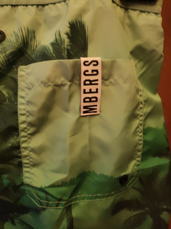 ORJİNAL ,ETİKETLİ BIKKEMBERGS Yeşil Baskılı ERKEK deniz şortu - Görsel 5