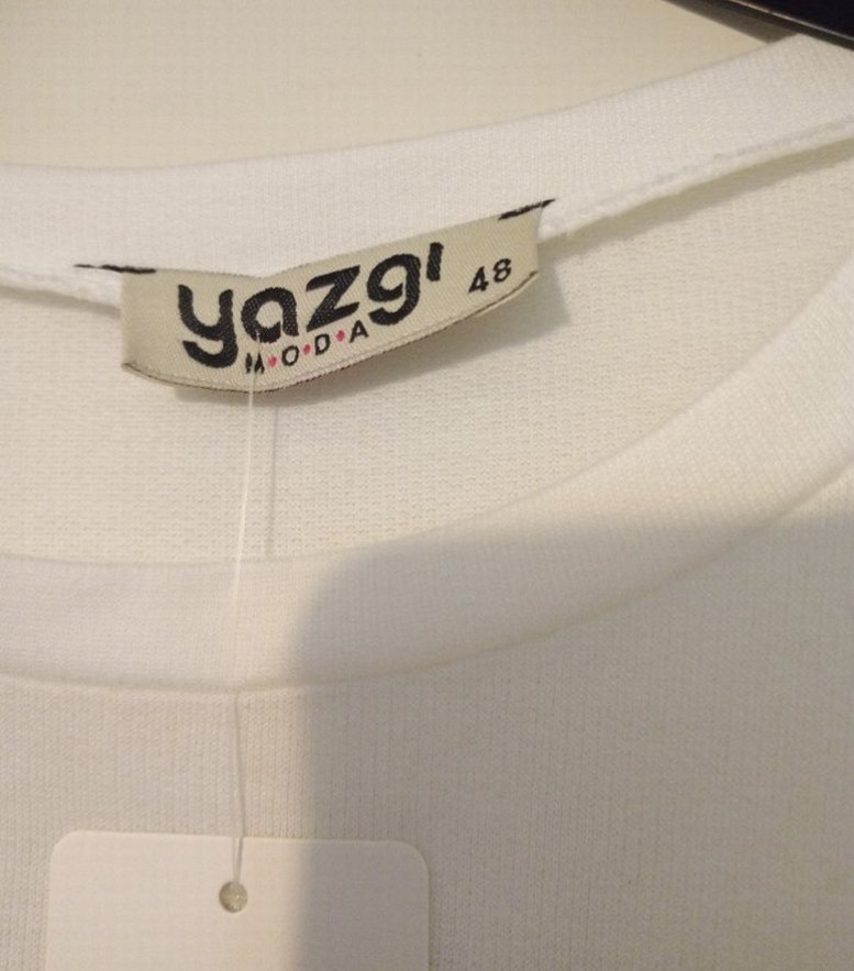 Kadın Beyaz Uzun Kollu Salaş Sweatshirt - Görsel 3