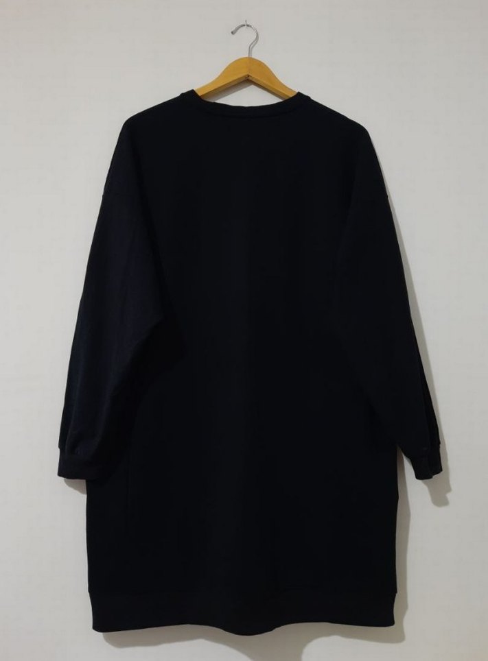 Siyah Oversize Kadın Sweatshirt - Görsel 2