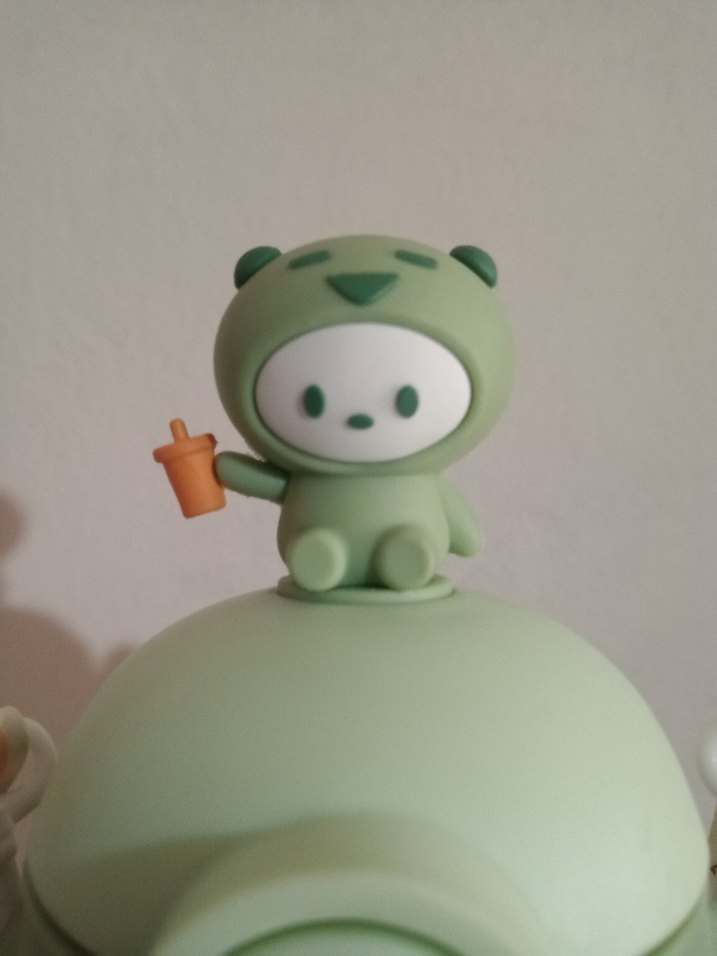 Yeşil Çocuk Termos Şişesi Sevimli Kapaklı - Görsel 3