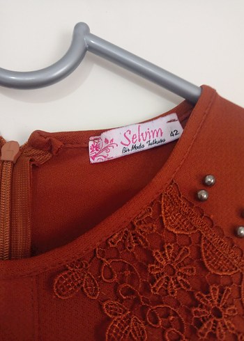 Nakışlı Uzun Kollu Tesettür Elbise - Görsel 6