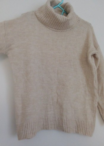 Bej Kadın Triko Boğazlı Kazak - Görsel 2