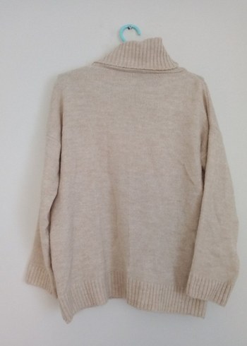 Bej Kadın Triko Boğazlı Kazak - Görsel 3