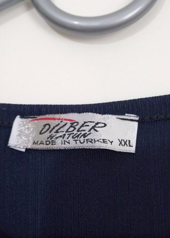 Lacivert Uzun Keten Elbise Düğmeli - Görsel 4