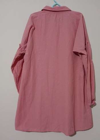 Pembe Nakışlı Pamuklu Tunik - Görsel 4