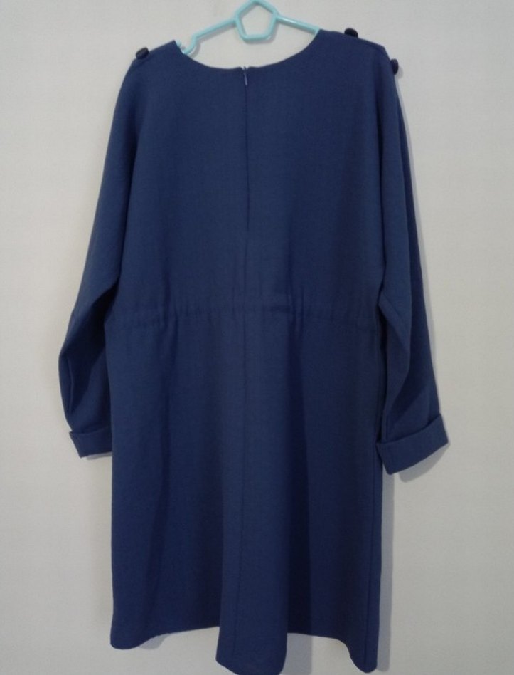 Düğmeli Lacivert Uzun Kollu Kadın Tunik - Görsel 3