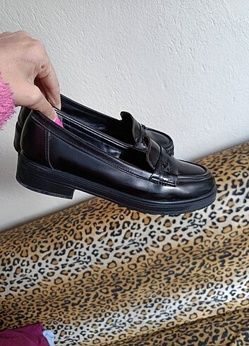 38,5 Beden Siyah loafer