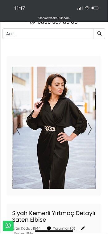 Diğer Saten siyah elbise butik ürünü