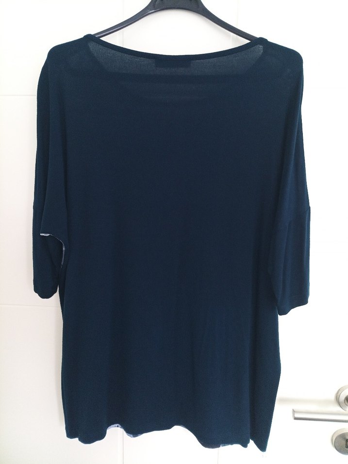 Mavi Baskılı, Salaş Kesim, Kısa Kollu Bluz - Görsel 3