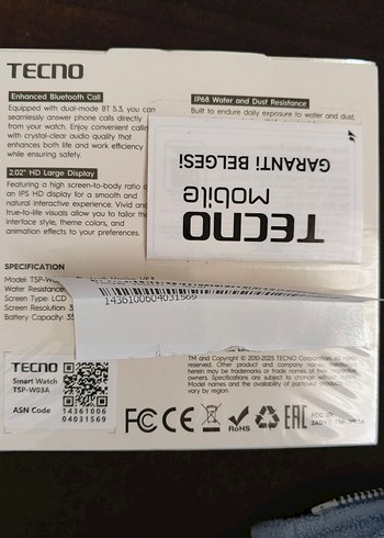 TECNO Watch 3 Active Akıllı Saat Siyah - Görsel 2