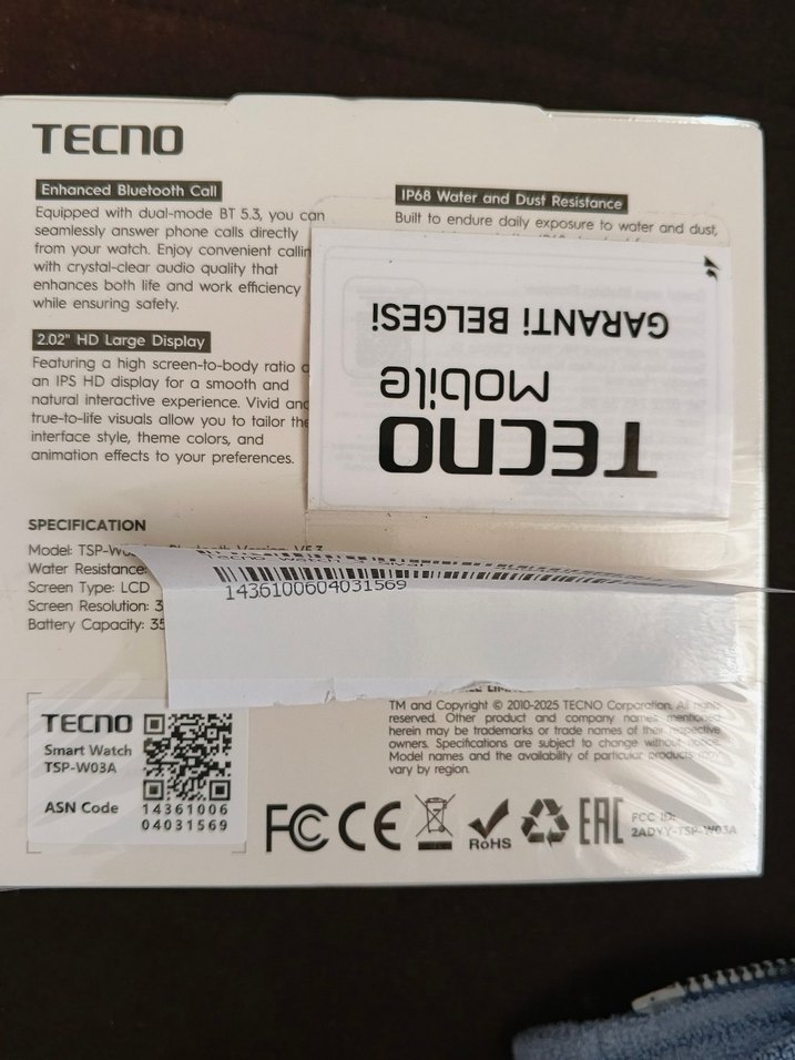 TECNO Watch 3 Active Akıllı Saat Siyah - Görsel 2