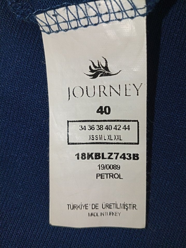 Yarım Kollu, Salaş Kesim, Yüksek Degaje Yakalı  Bluz - Görsel 4