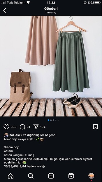 xl Beden Etek bej
