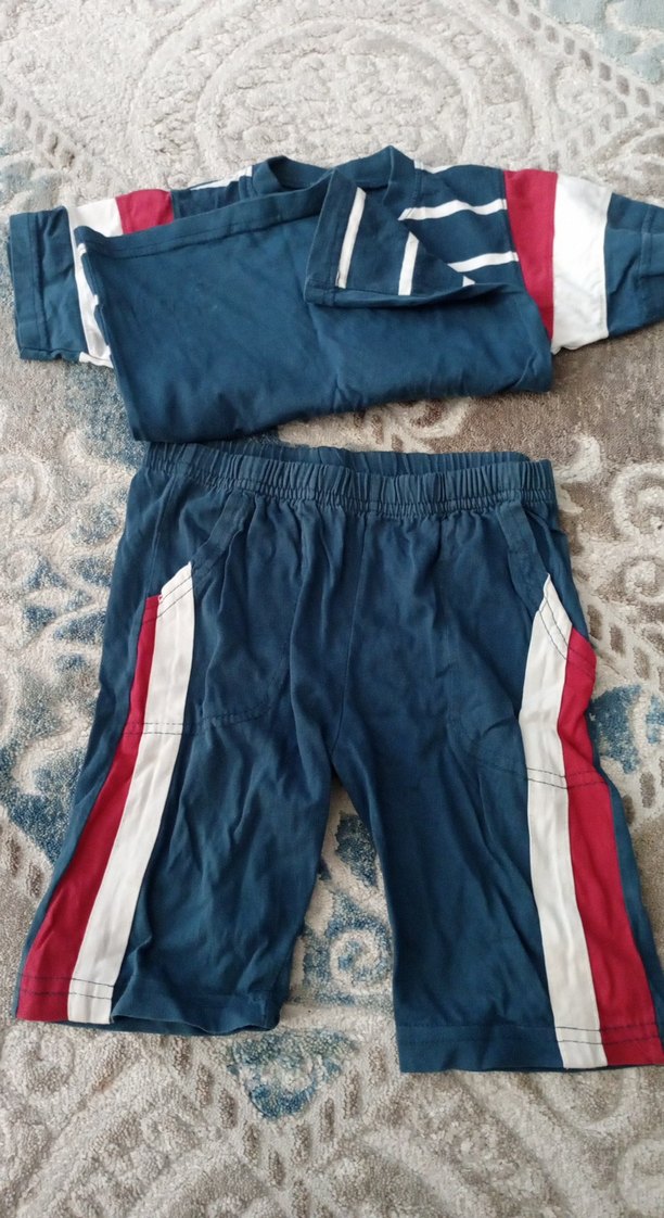 Kısa Kollu Erkek Bebek Takımı, Düğmeli - Görsel 2