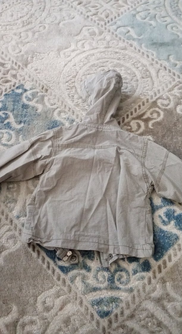 Gri Nakışlı Erkek Çocuk Kapüşonlu Mont - Görsel 2