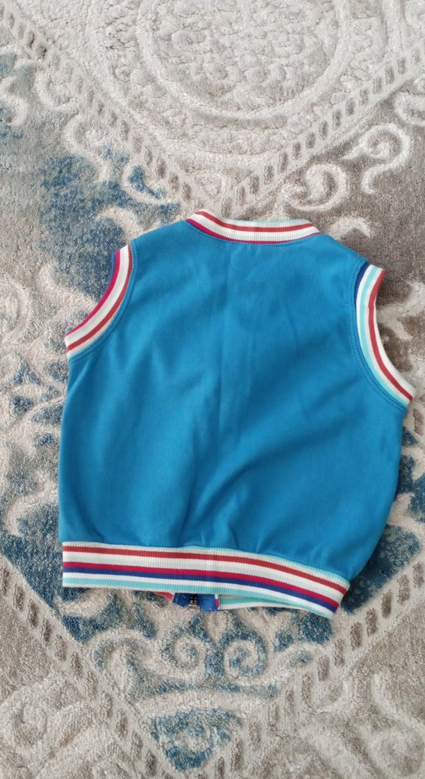 Renkli Nakışlı Erkek Çocuk Fermuarlı Yelek - Görsel 2