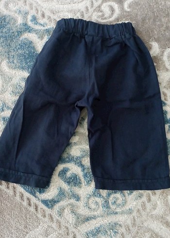 Lacivert çocuk Keten Bol Kesim şort - Görsel 2