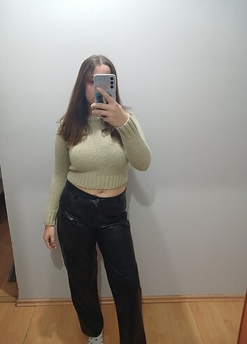 Bershka suni deri pantolon