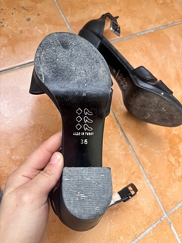36 Beden Kadın siyah topuklu ayakkabı