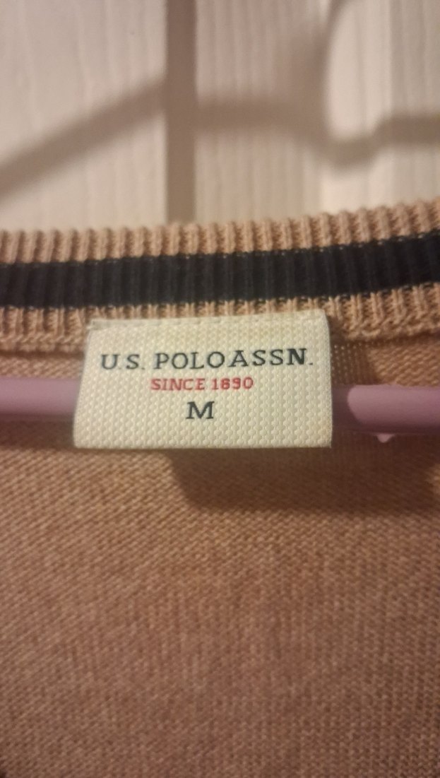 açık kahve V Yakalı Erkek Örgü Yün Kazak - Görsel 3