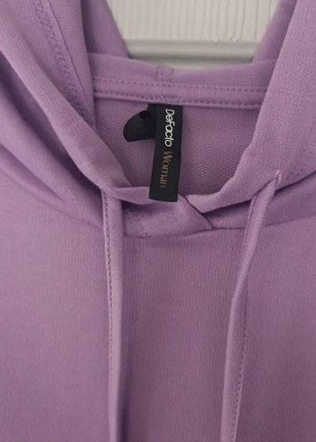 Mor Midi Kadın Sweatshirt Elbise - Görsel 2