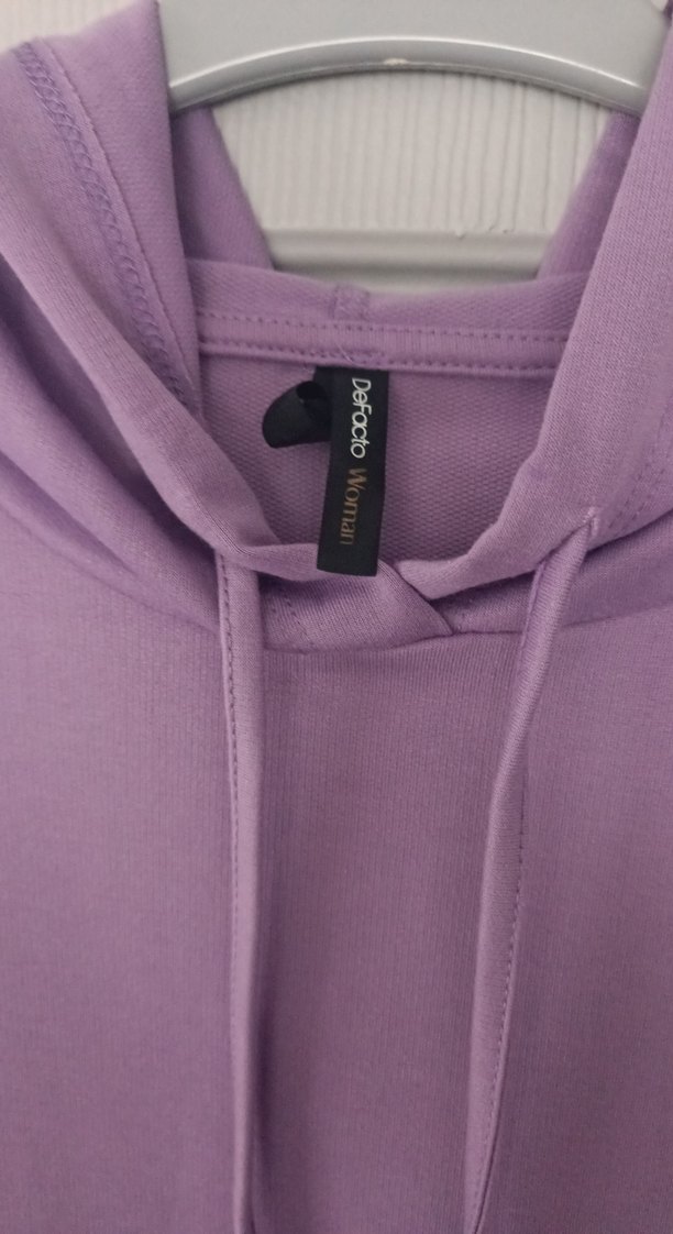 Mor Midi Kadın Sweatshirt Elbise - Görsel 2