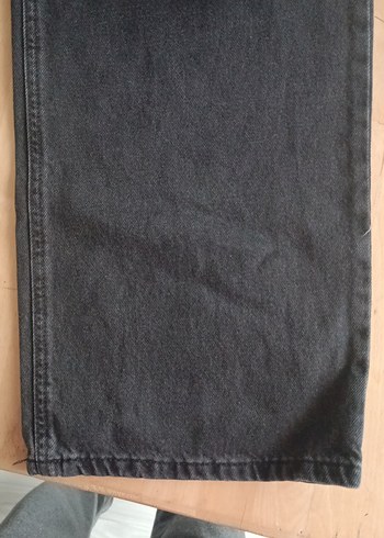 Kadın Siyah Bol Kesim Midi Denim Pantolon - Görsel 2