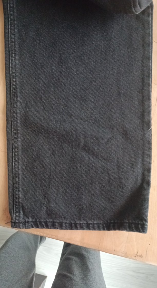 Kadın Siyah Bol Kesim Midi Denim Pantolon - Görsel 2