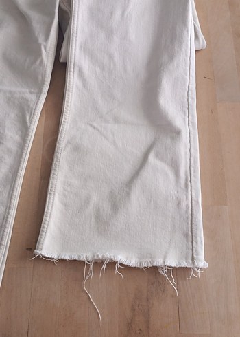 Beyaz Midi Kadın Kot Pantolon - Görsel 2