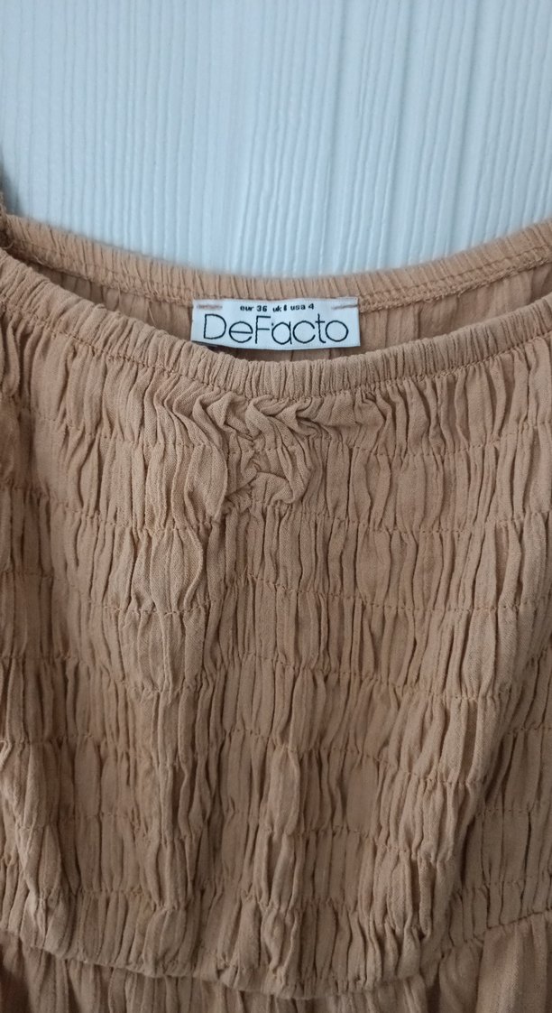 Bej Uzun Bohem Kadın Elbise - Görsel 2