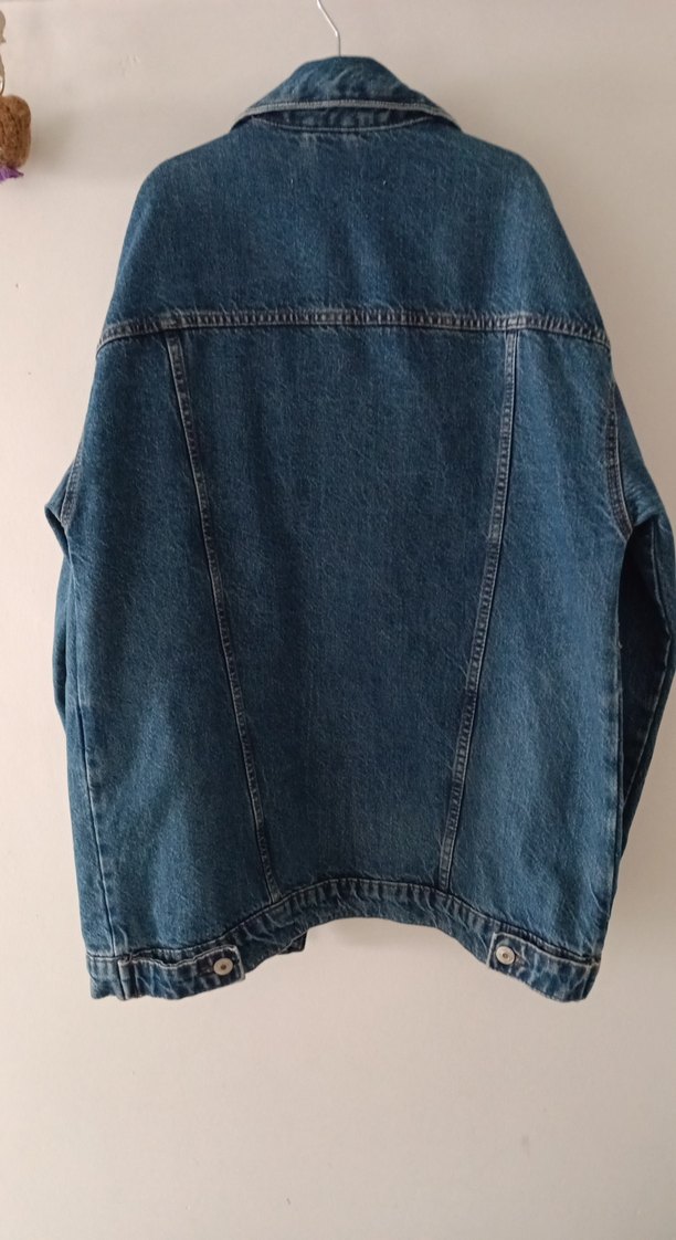 Kadın Mavi Denim Düğmeli Ceket - Görsel 3