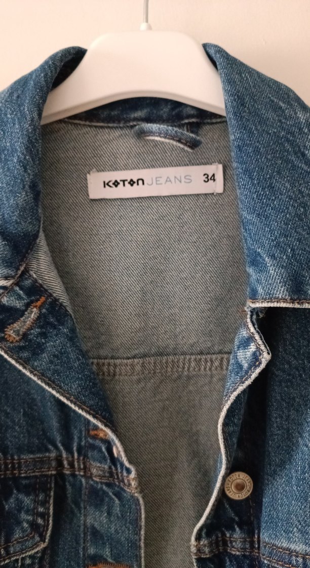 Kadın Mavi Denim Düğmeli Ceket - Görsel 2