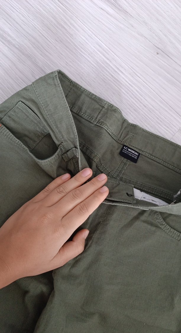 Erkek Haki Kemerli Rahat Kesim Pantolon - Görsel 2