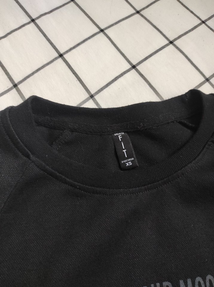 Kadın Siyah Baskılı Pamuklu Sweatshirt - Görsel 2