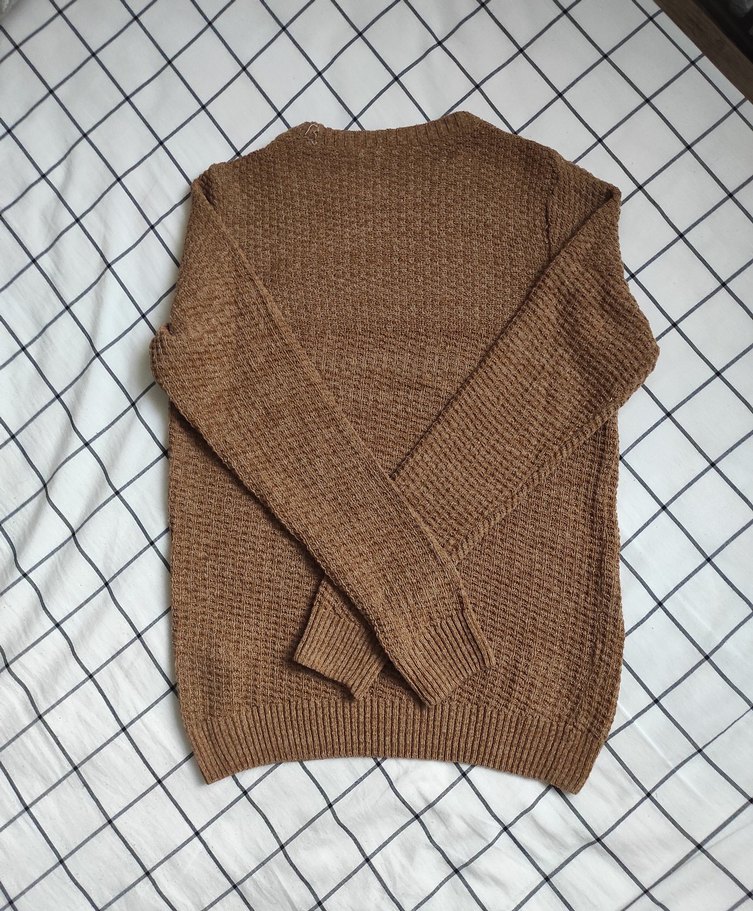 Erkek Kahverengi Örgü Kazak - Görsel 2