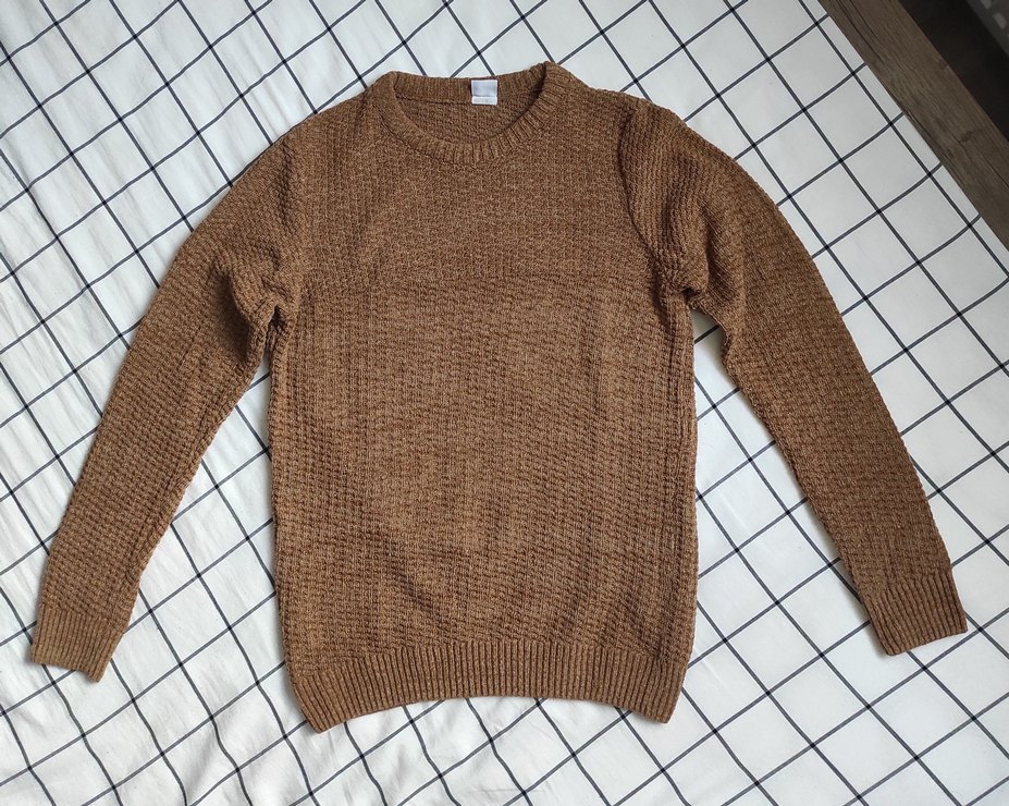 Erkek Kahverengi Örgü Kazak - Görsel 3